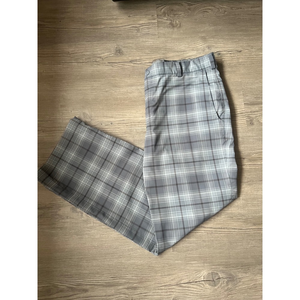 Nike Golf Tour Performance Men's Dri-Fit Gray Plaid Pants Size 36 x 30